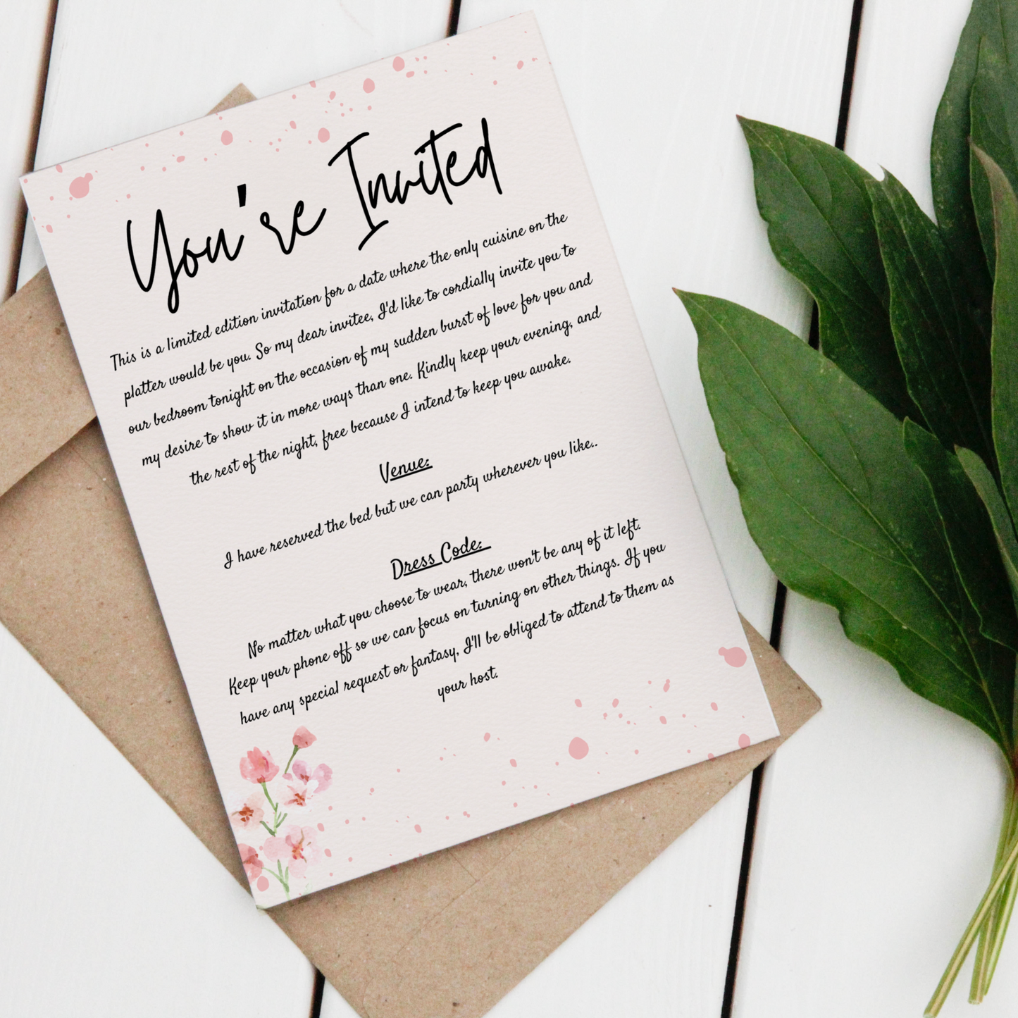 Date Night Invitation Card