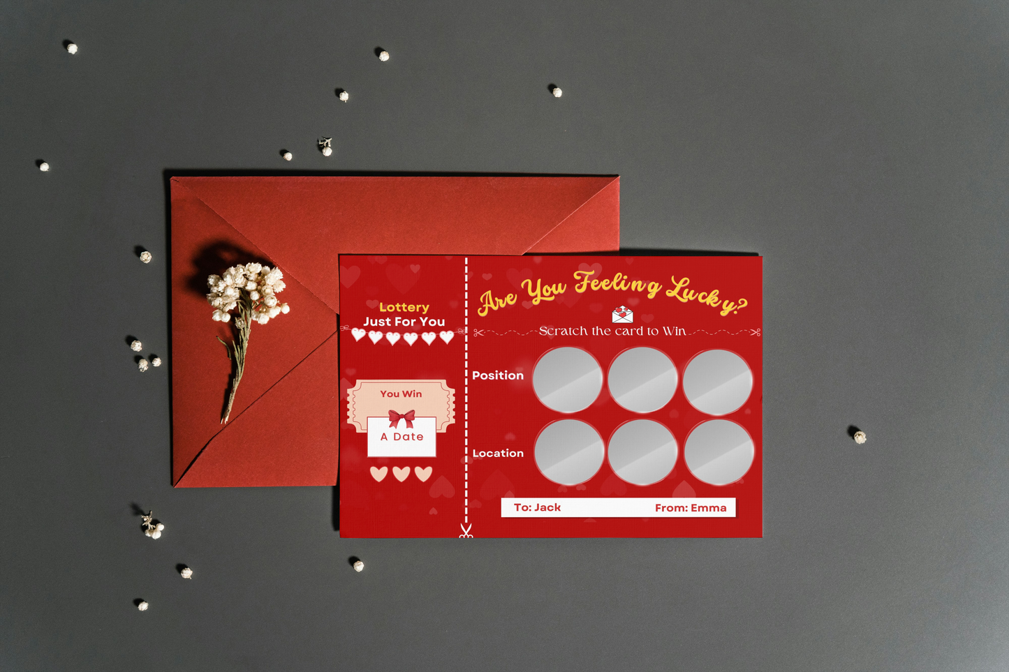 Surprise scratch card gift for girlfriend, boyfriend, or partner to ignite romance and encourage playful intimacy.