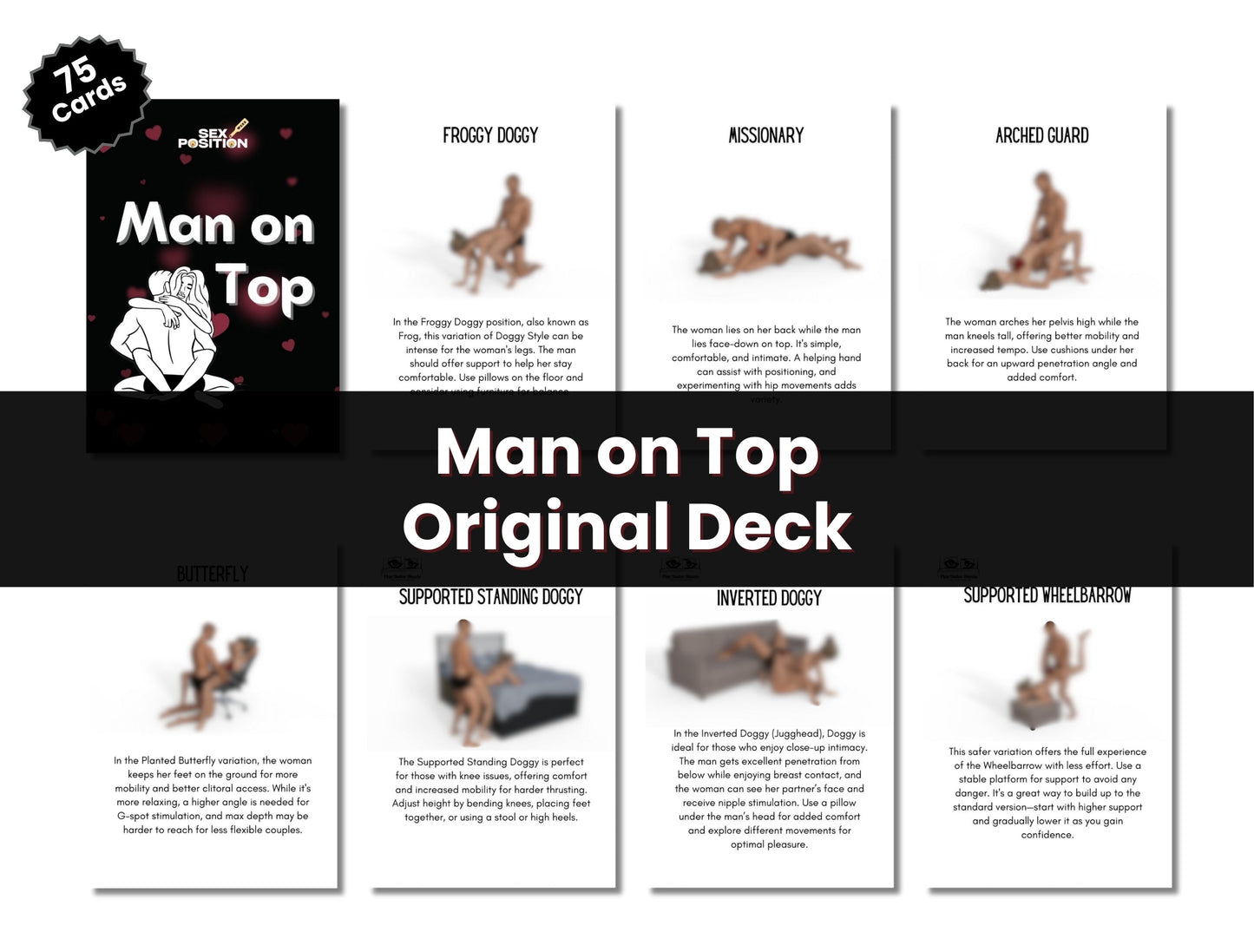 Steamy romantic card game for couples featuring playful foreplay prompts and daring intimacy tasks, perfect for a spicy date night at home.