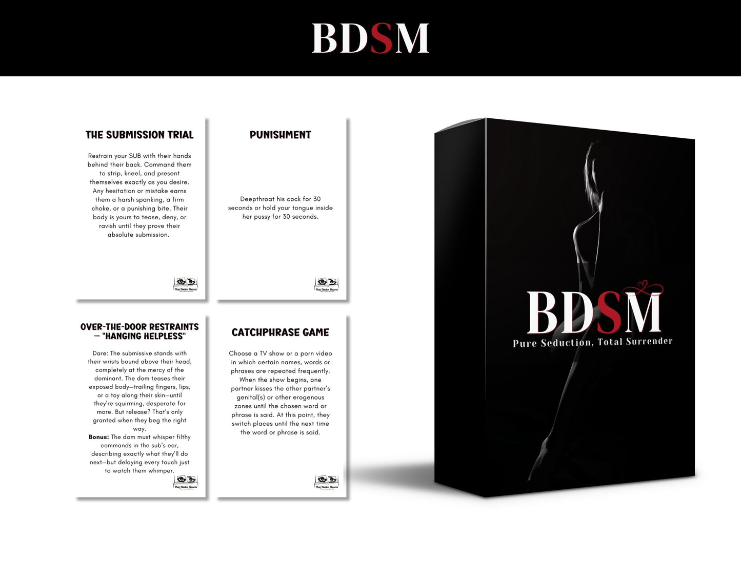Erotic couples card game for queer and straight partners looking to deepen connection through BDSM