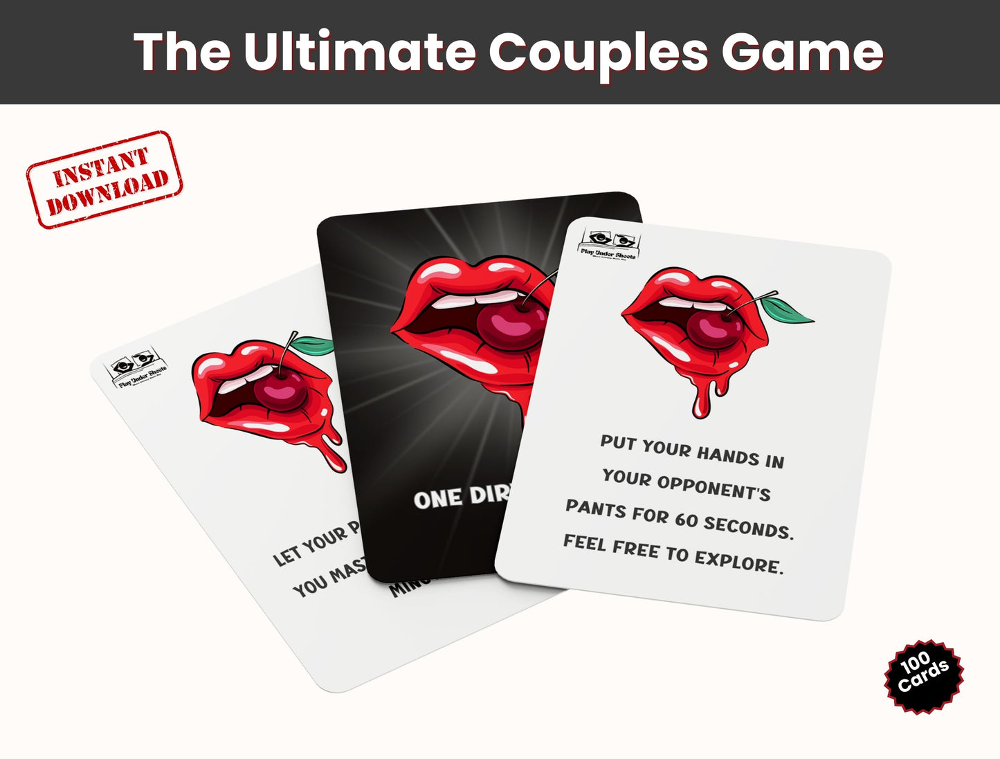 Digital couple’s game featuring sexy cards and intimate dares – a perfect naughty gift for boyfriend, girlfriend, or spouse
