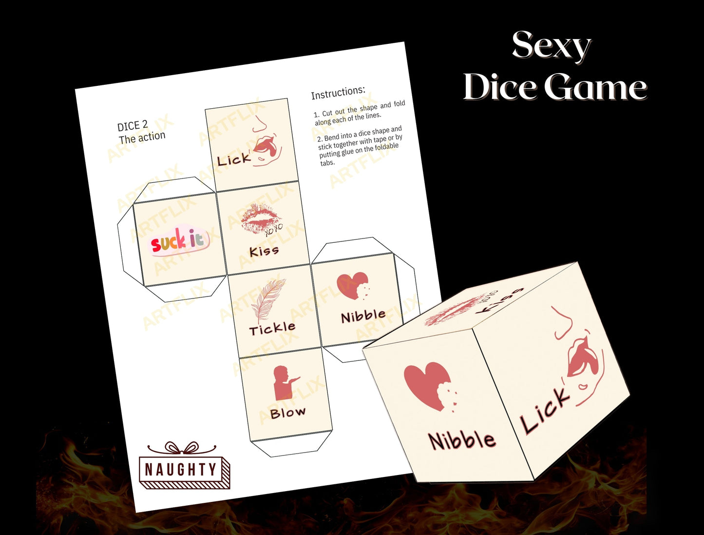The ultimate couples game for enhancing passion and connection. Features action and body part dice for endless sensual combinations, perfect for anniversaries, honeymoons, and spontaneous fun.