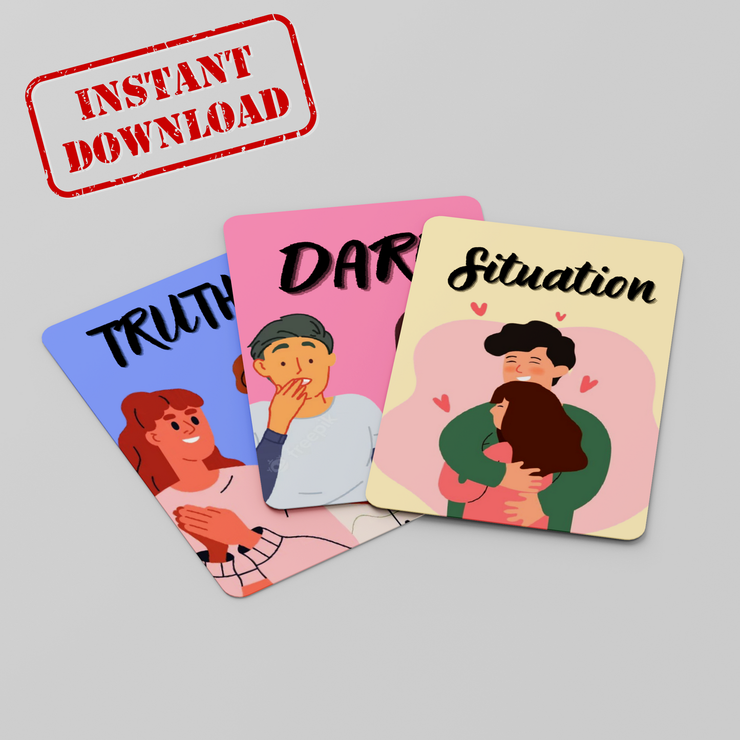 Couples’ dirty truth and dare digital cards for playful, erotic game nights that strengthen intimacy and desire