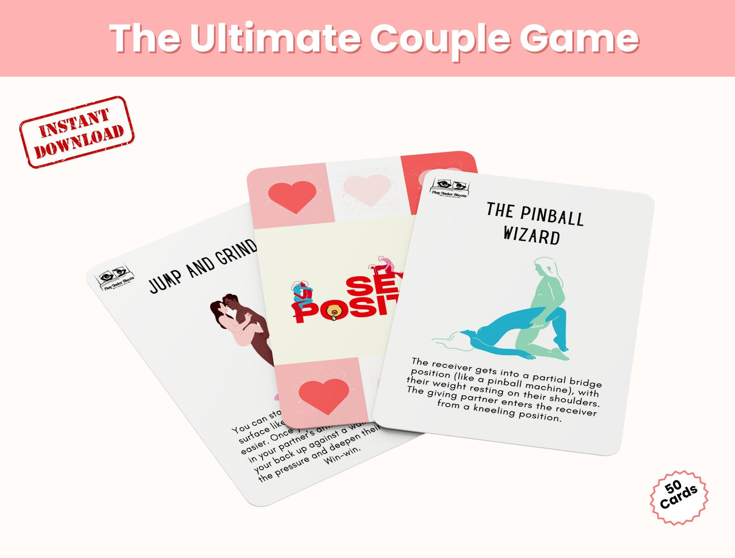 LGBTQ+ friendly sex card game for gay and lesbian couples looking to explore new positions and deepen connection