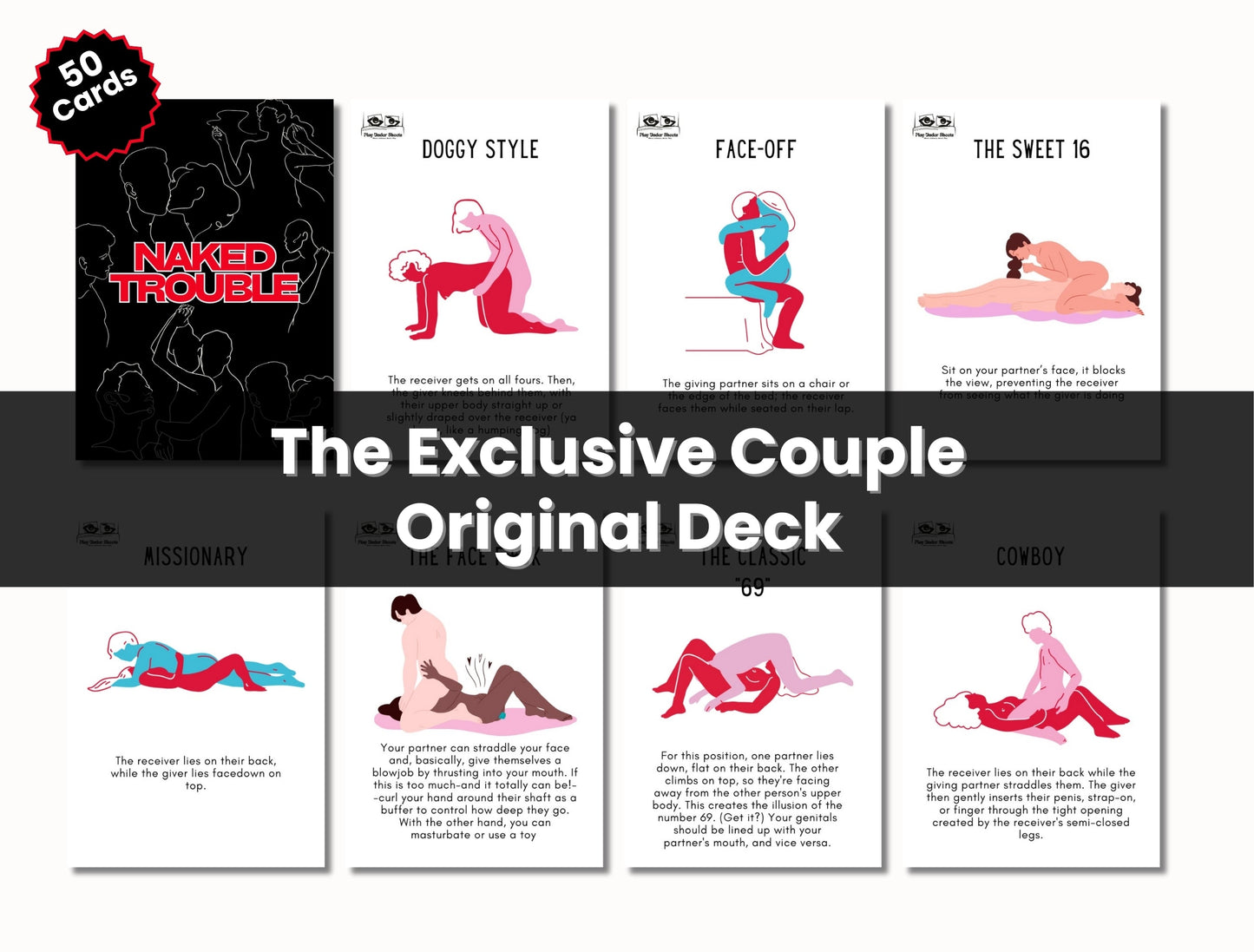 Hot and intimate card game for partners who want to explore new sex positions together
