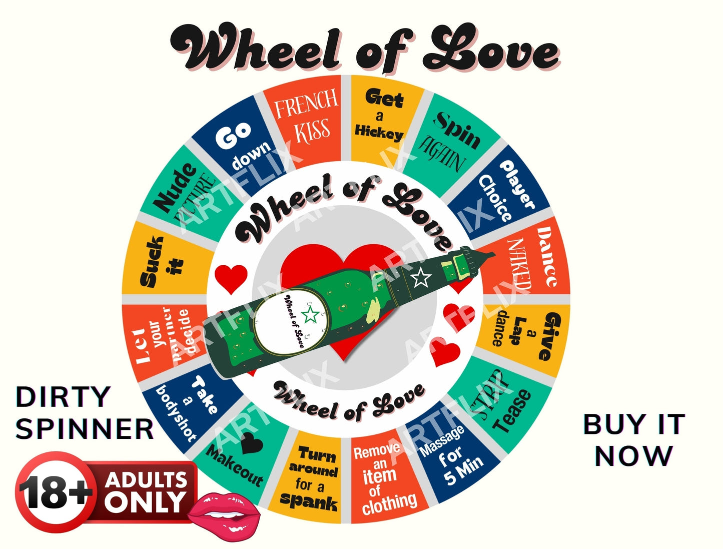 Wheel of Love spinner board game β a fun and romantic game for couples and adults.