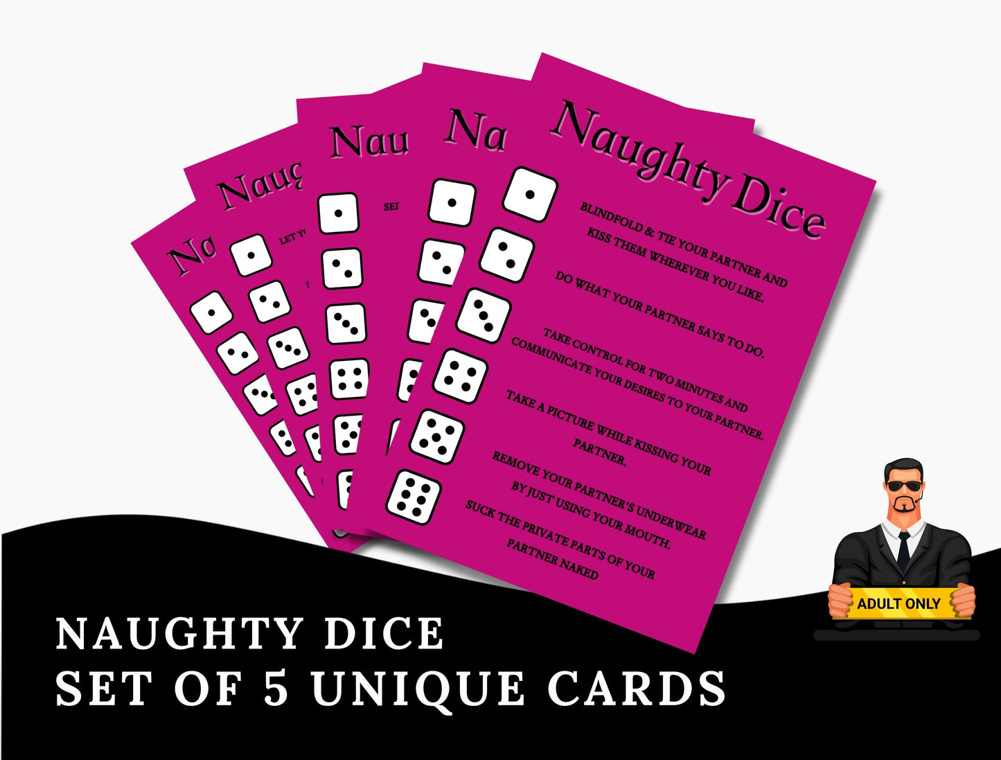 Downloadable naughty dice set – fun, spicy, and interactive foreplay game for long-term or new romantic couples