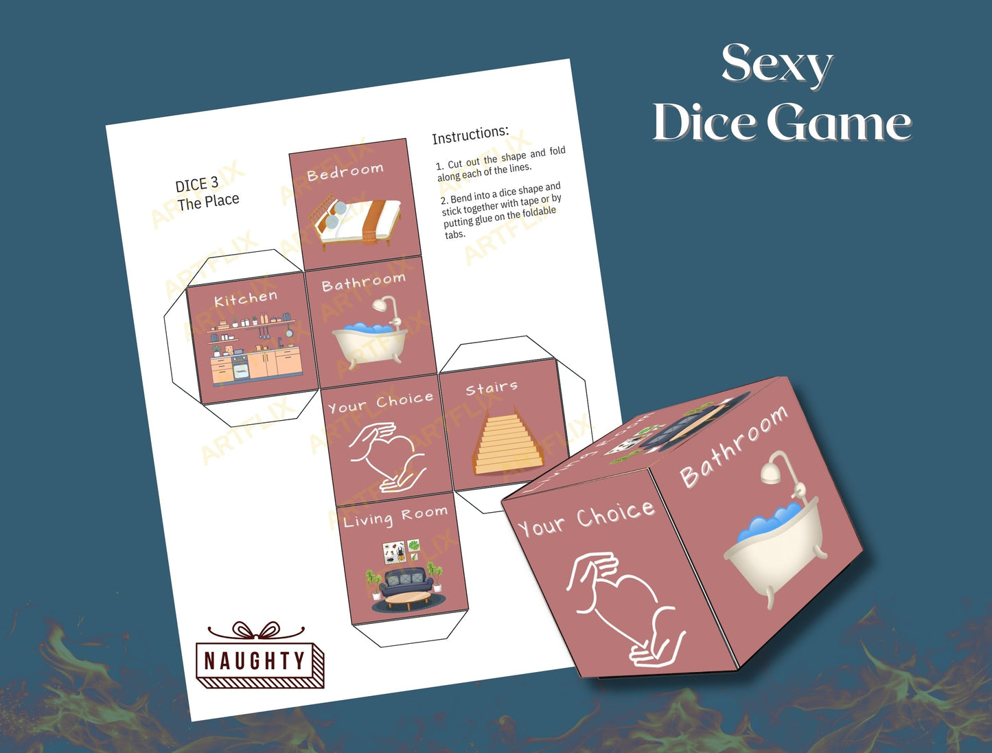 A romantic and adventurous intimacy game that turns every roll into a thrilling bedroom challenge. Perfect for deepening relationships, spicing up date nights, and bringing excitement to the bedroom.