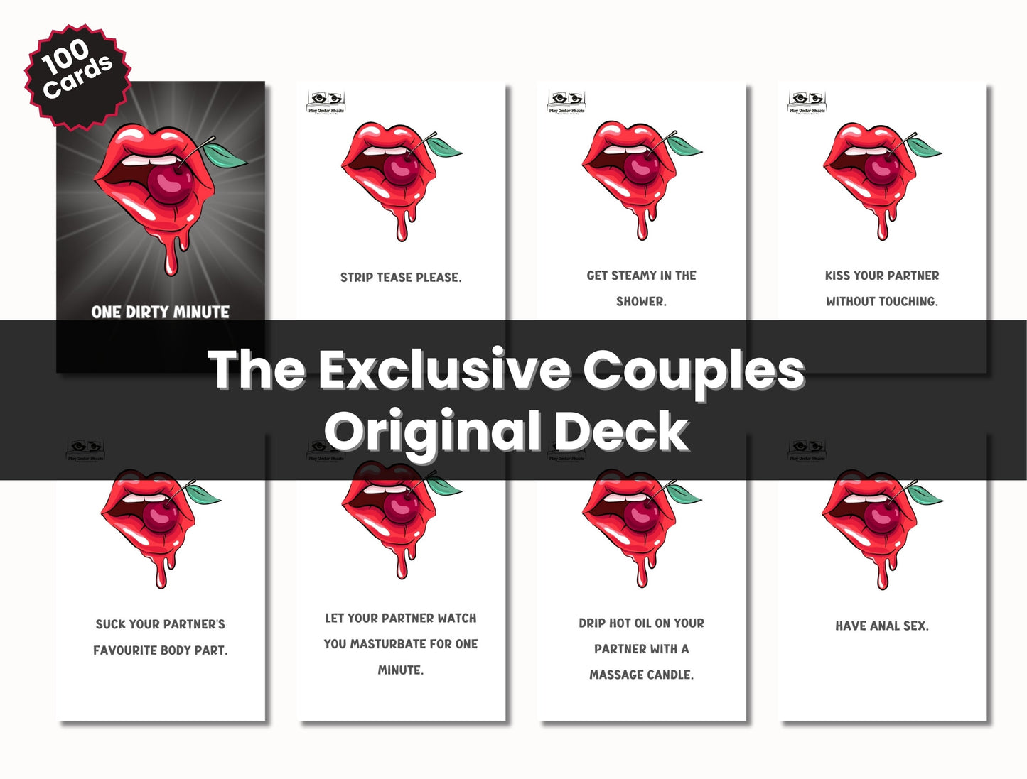 Printable kinky card deck for couples, featuring flirty dares and sensual challenges for him, her, or LGBTQ+ partners