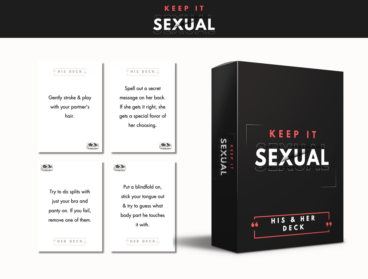 Sexy and fun bedroom card game for gay, lesbian, and hetero couples alike