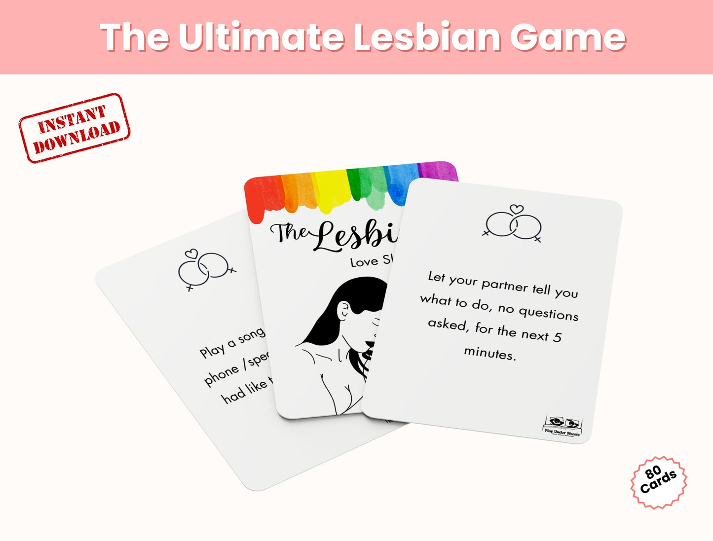 Lesbian drinking and challenge game for couples looking for fun, laughs, and love in the bedroom