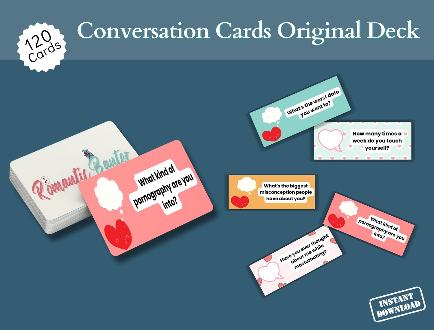 Romantic Banter card deck – seductive gift for boyfriend, girlfriend, or partner to spice up your relationship instantly