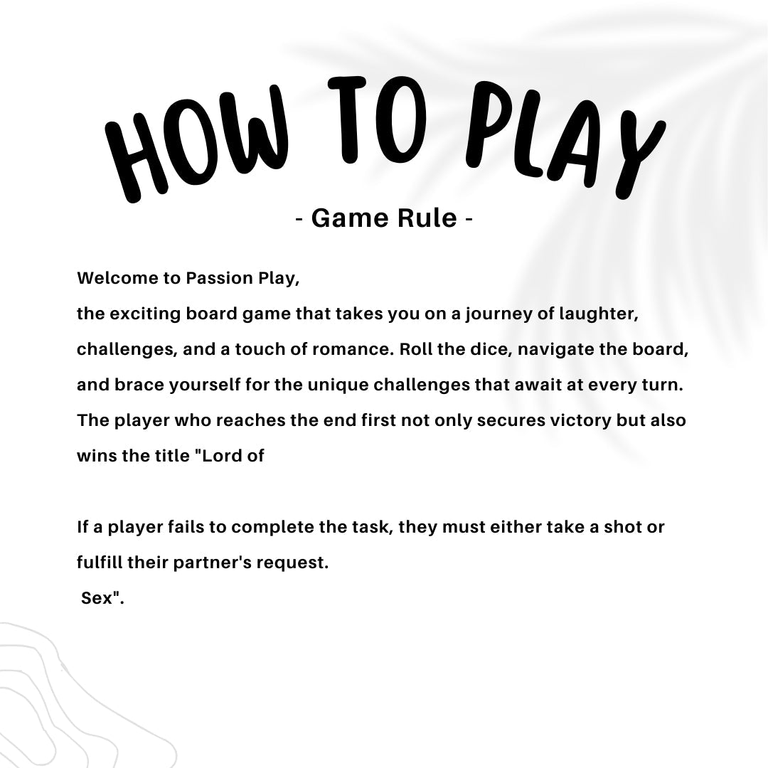 Erotic couples board game – Passion Play with positions, roleplay, and drinks