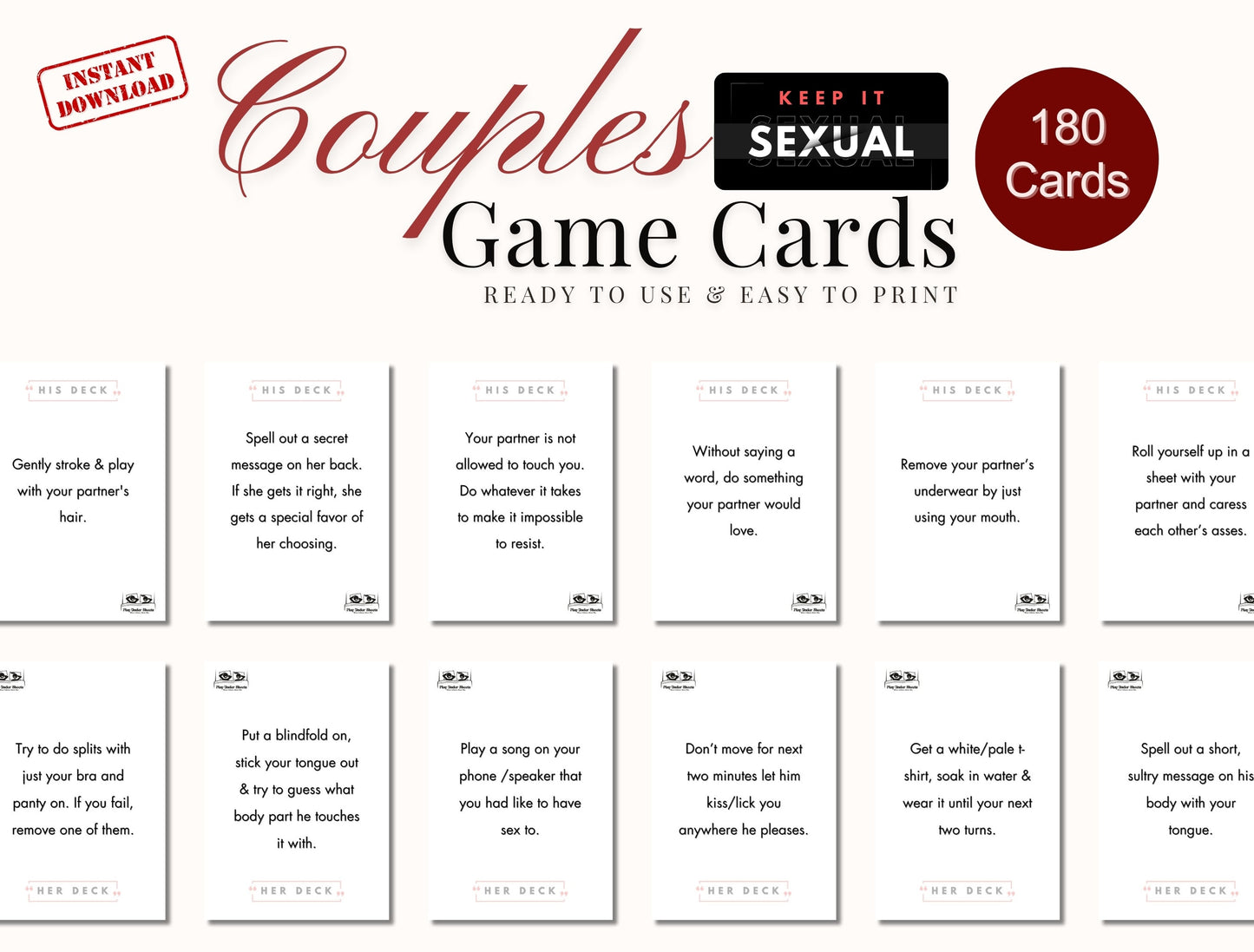 Spicy foreplay card game for couples – perfect for lovers who want to explore and connect