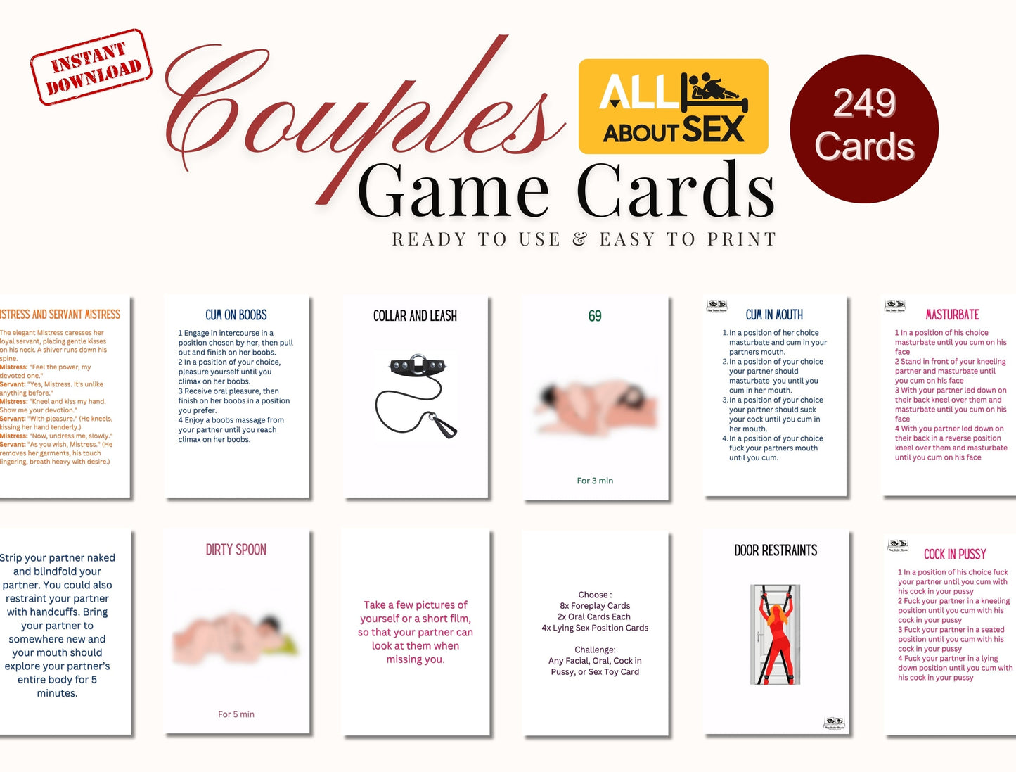 Explore over 100 sexy challenges in this digital card game for couples – perfect for date nights and special occasions.