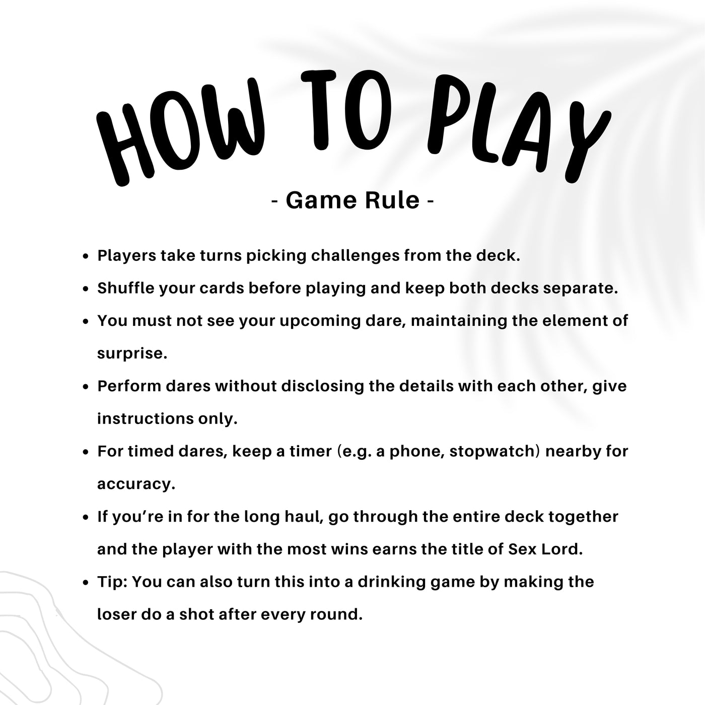 Foreplay card deck for couples – intimate game for date night