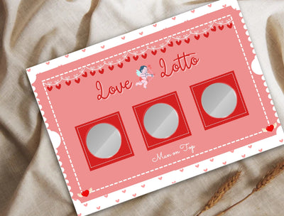 Image of a couple discovering a naughty dare from a Love Lotto card—perfect for anniversaries.