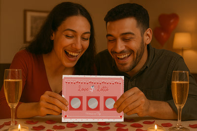 Bold and romantic scratch card game displayed alongside lingerie and candles for a seductive vibe.