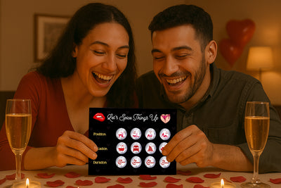Close-up of romantic scratch card with sexy dare revealed, ideal gift for anniversaries or Valentine’s Day