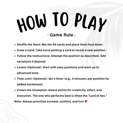 Sex Position Card Deck Game – Foreplay, Kama Sutra, Roleplay, Dares & Couple Challenges