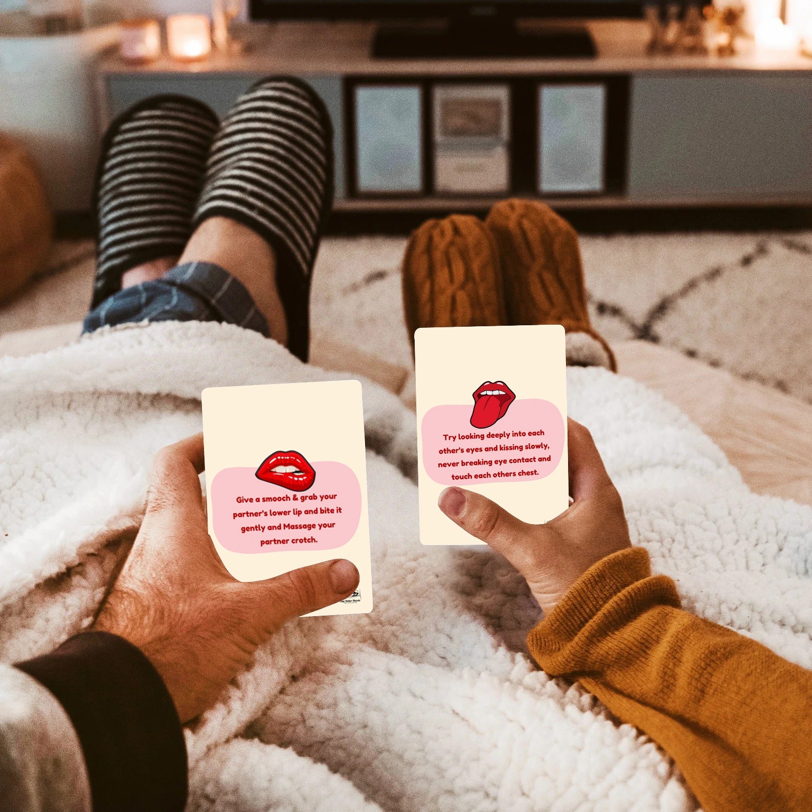 Spicy foreplay game for couples – kiss challenge and erotic fun