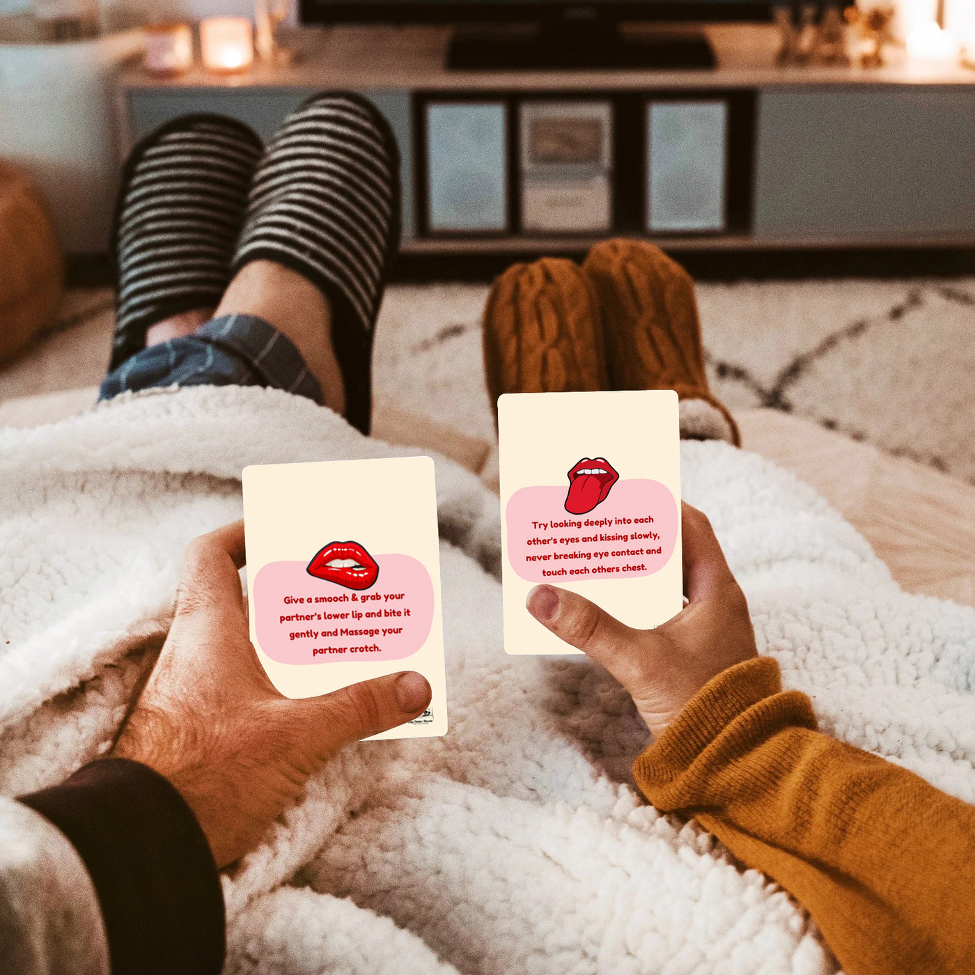 Spicy foreplay game for couples – kiss challenge and erotic fun