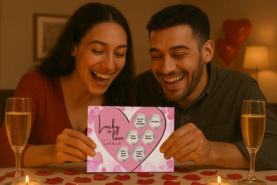 Romantic and spicy scratch card game for gay, lesbian, and straight couples to enjoy passionate bonding moments