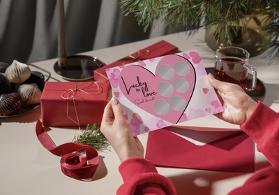 Valentine’s Day gift idea for couples featuring surprise intimacy dares and romantic challenges in a scratch card format