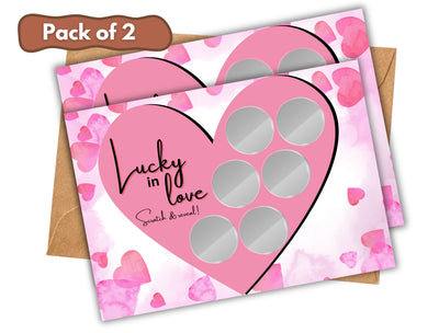 Lucky in Love scratch card game for couples looking to spice up their date nights with intimate and romantic challenges