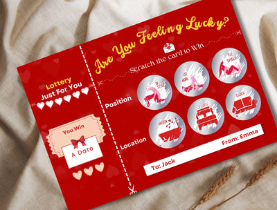 Sexy scratch-off card game designed for couples seeking new bedroom experiences and playful foreplay dares.