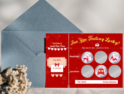 Adult scratch-off date night game filled with surprises to turn up the heat between couples of all kinds.
