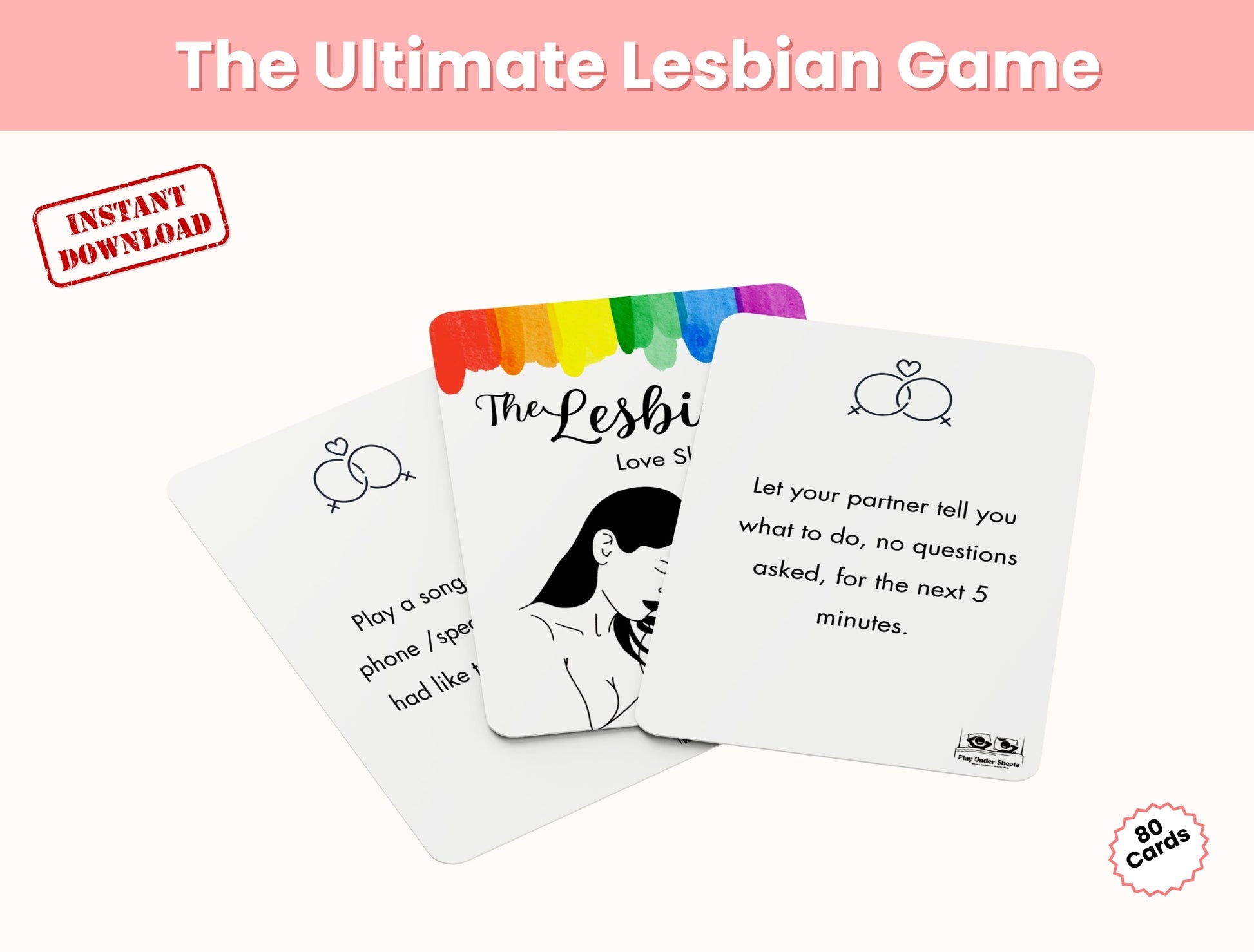 Lesbian drinking and challenge game for couples looking for fun, laughs, and love in the bedroom