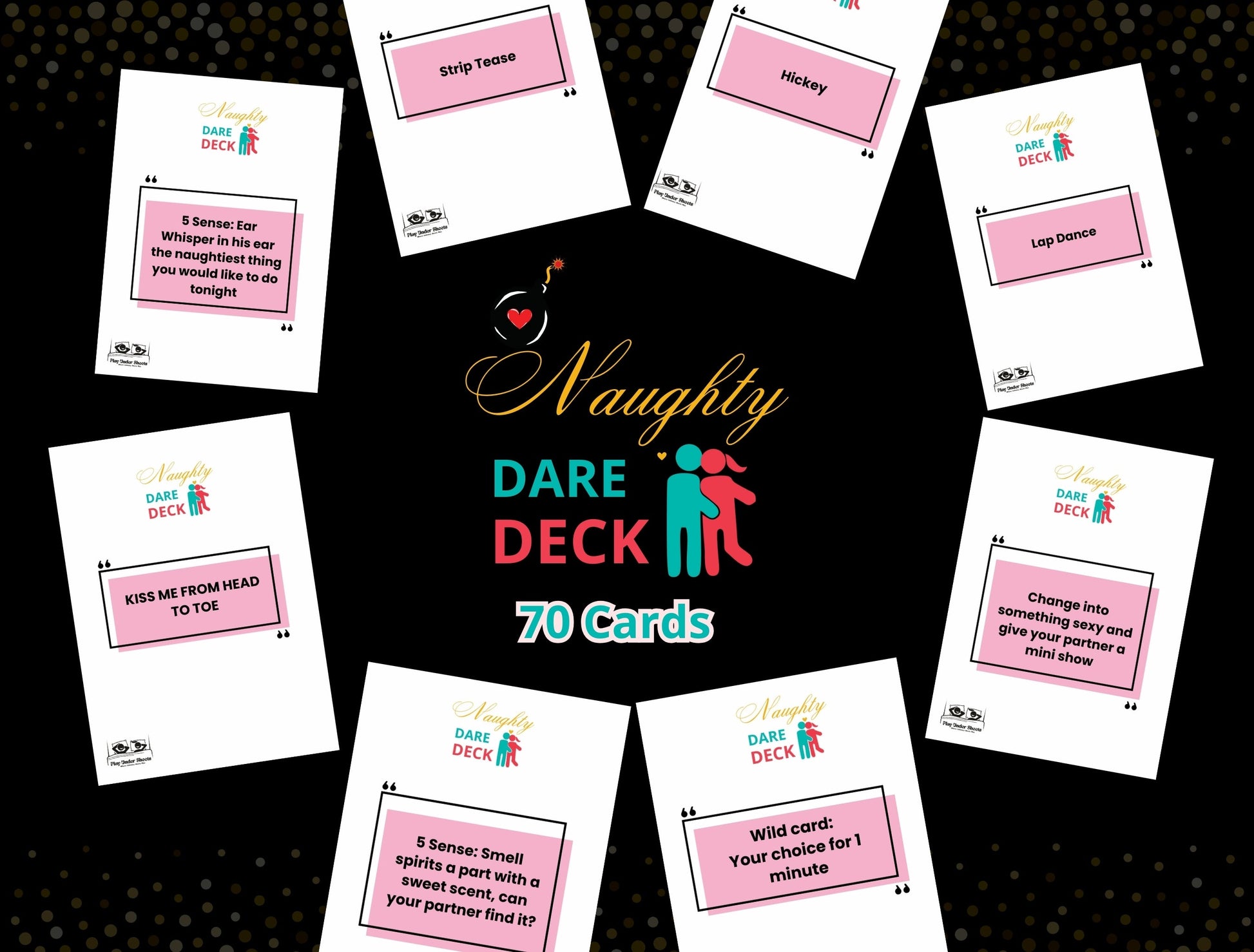 Sexy bedroom game with erotic dares and challenges—instantly downloadable for Valentine’s, anniversaries, or birthdays