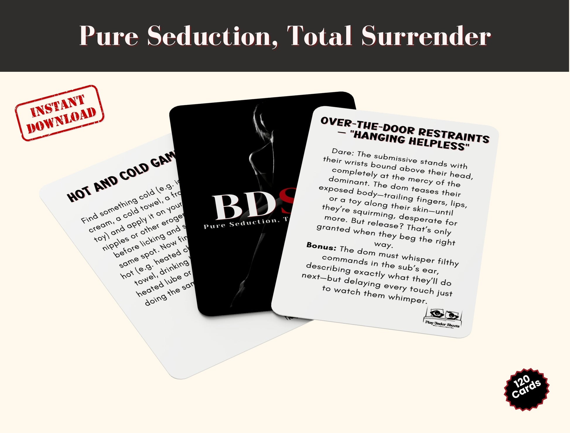 Hot intimacy game for couples to explore bondage, dominance, and submission play together
