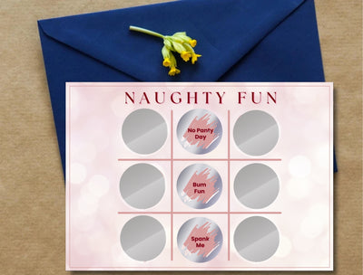 Scratch card for lovers filled with sexy ideas, foreplay fun, and cheeky instructions to keep the spark alive