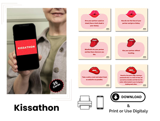 Romantic and naughty digital card game for couples to spice up their date night and explore intimacy.