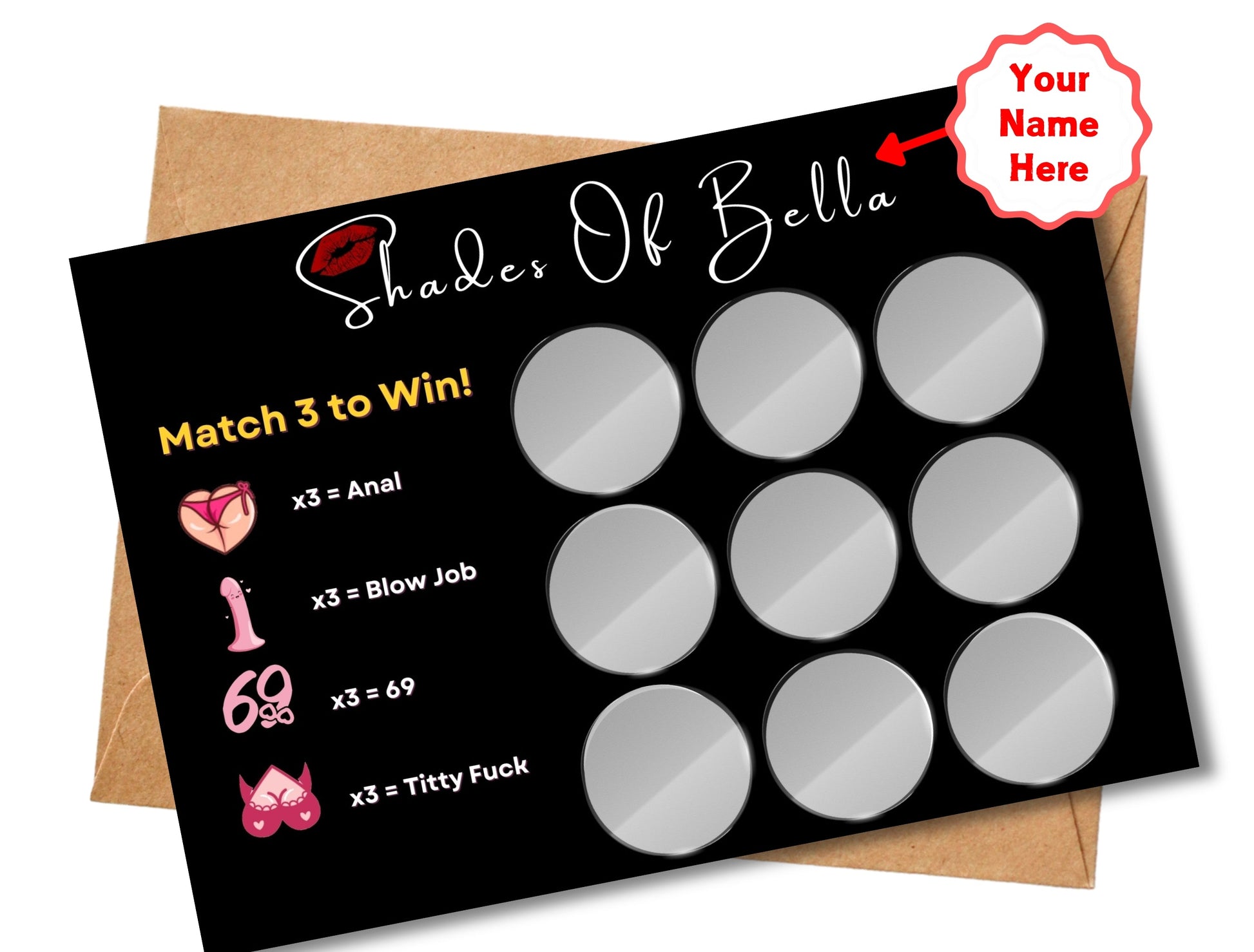 Romantic scratch-off card game for couples designed to spark intimacy and spice up your date nights at home.