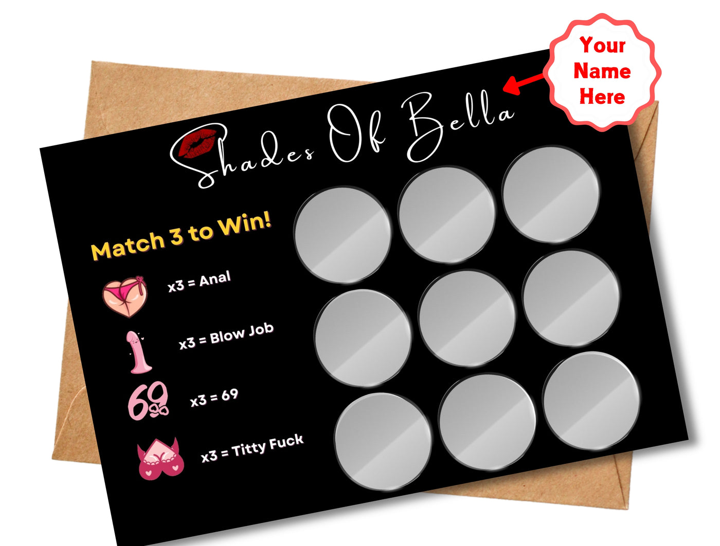 Romantic scratch-off card game for couples designed to spark intimacy and spice up your date nights at home.