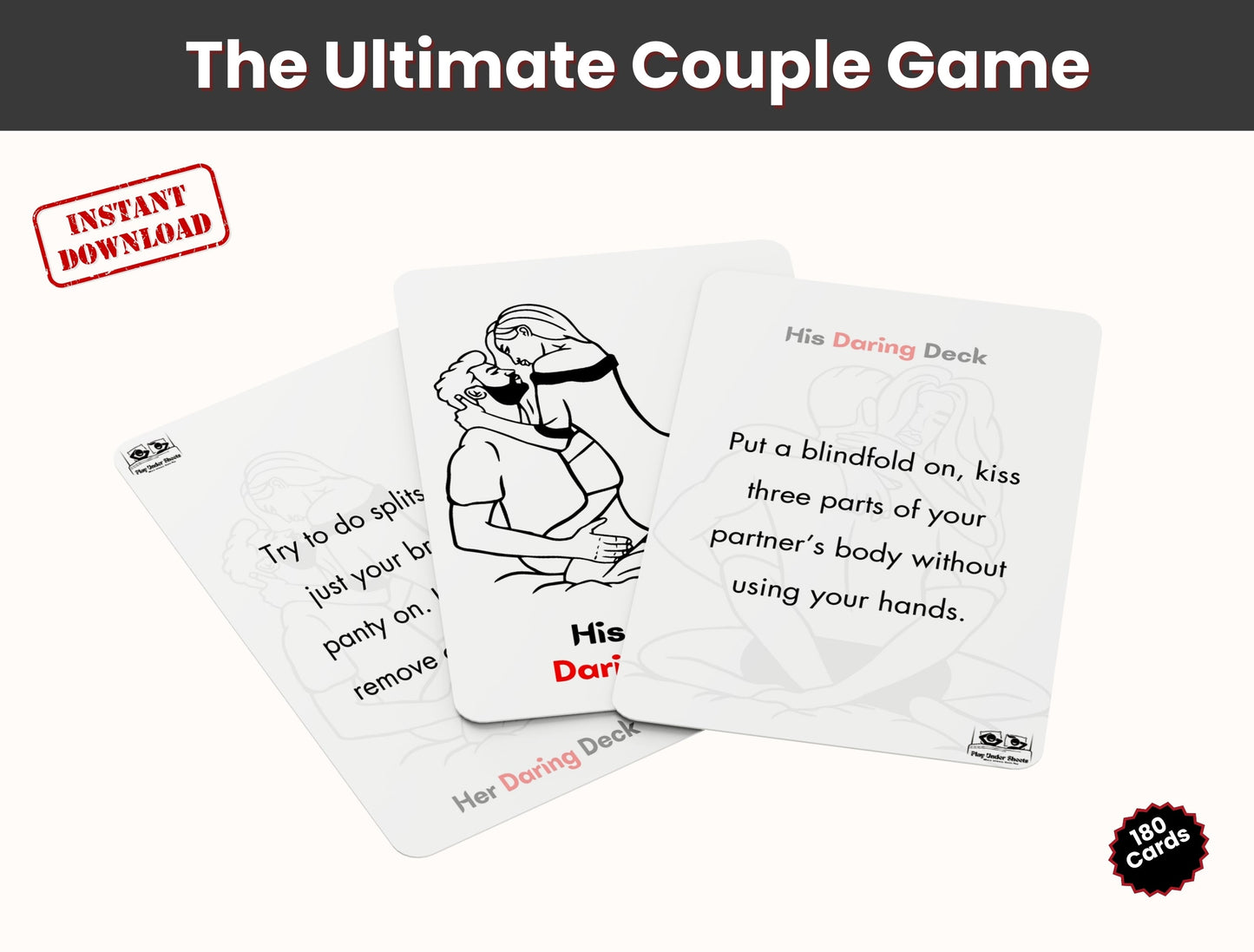 Intimate couples card game – playful and sexy digital download for lovers