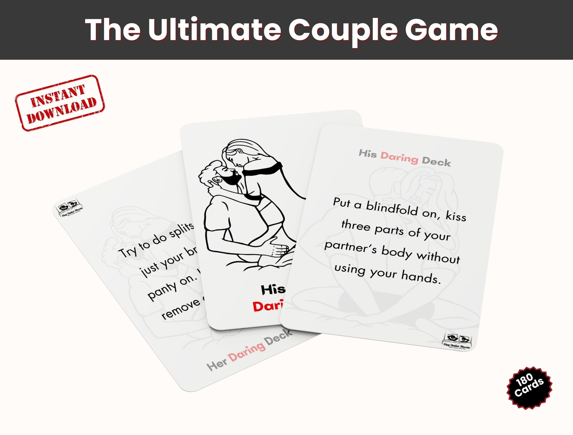 Intimate couples card game – playful and sexy digital download for lovers