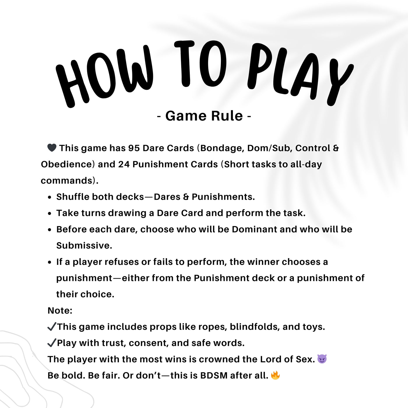 Roleplay and Restraint Card Game – BDSM Couple Fun