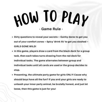 Girl GONE Wild – Girls Night Party Game | Spicy Dares, Drinking & Fun Challenges