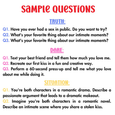 Digital & Printable Truth and Dare game – a perfect game for bachelor parties, bachelorette nights, honeymoons, or a spicy date night. Includes romantic, naughty, and hilarious challenges.