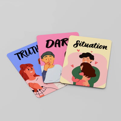 Adult Truth & Dare card deck – perfect for drinking games, relationship bonding, and naughty fun. Great for couples, friends, and party groups looking to break the ice and spark exciting conversations.