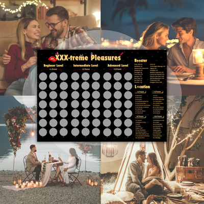 Exciting scratch-off intimacy game for couples – Perfect for Valentine's Day, honeymoons, or spontaneous romantic evenings.